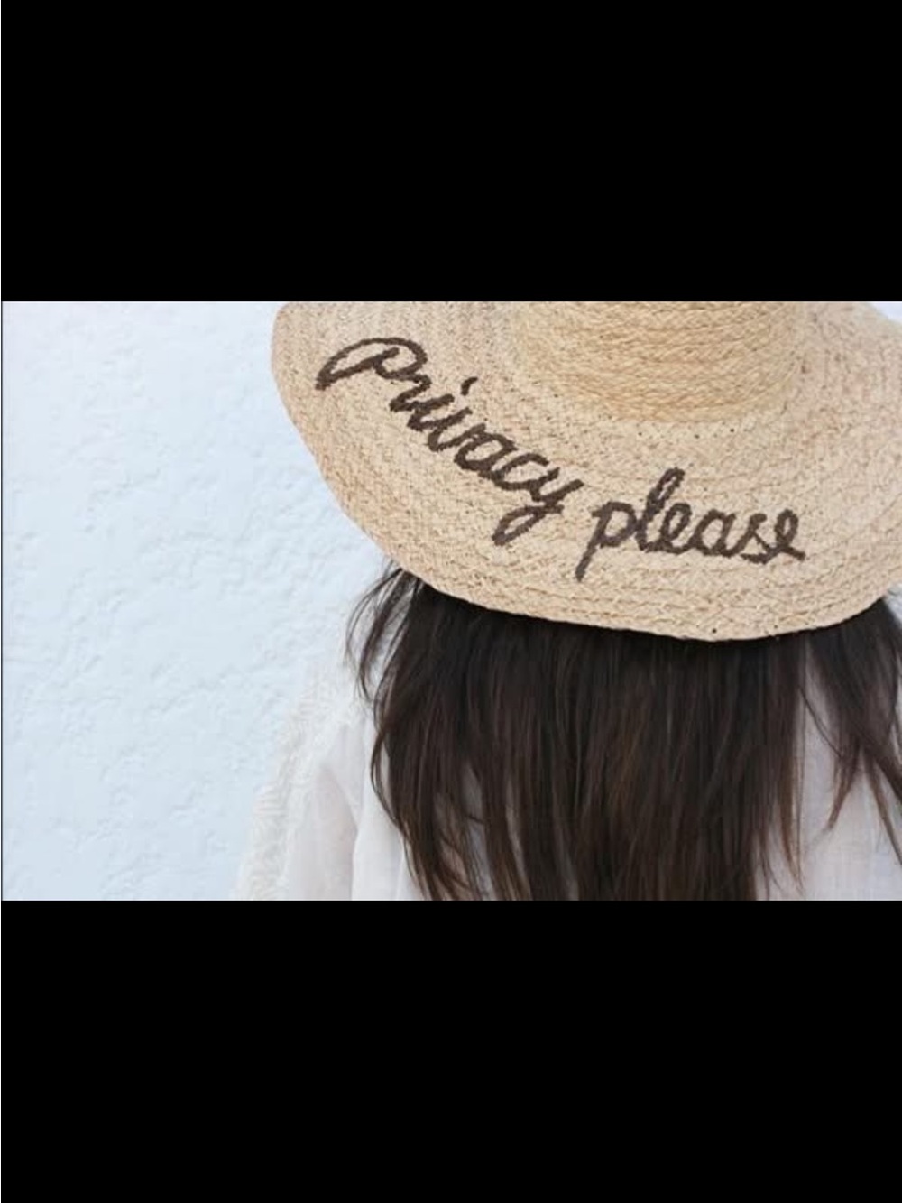 Women’s Hat Attack Natural Straw “Privacy Please” Sun Hat NWOT